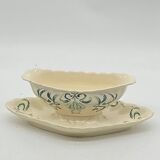 Saucière faïence  Longchamp, Robert charbonnier, Iris, art nouveau