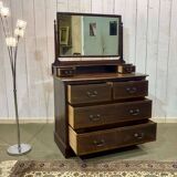 English mahogany dressing table from the early 20th century - L=1m, D=53cm, H=1m50.