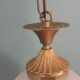 Serrated opaline ball chandelier in glass and brass