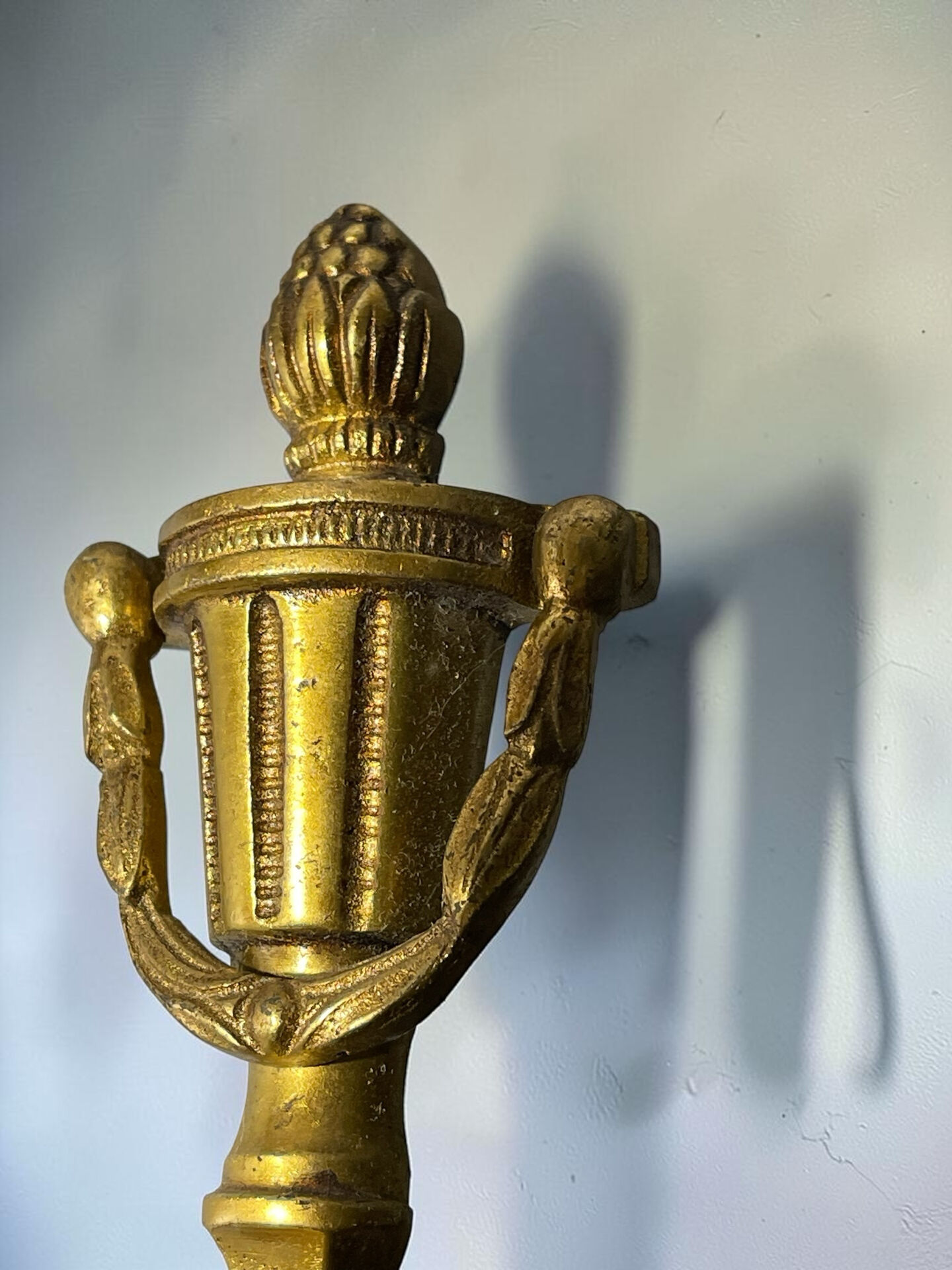 Pair of vintage gold wall sconces – Louis XVI style – Lighting fixture