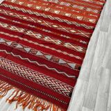 Antique Zemmouri rug, flat woven Berber rug, handmade Moroccan rug, home decor