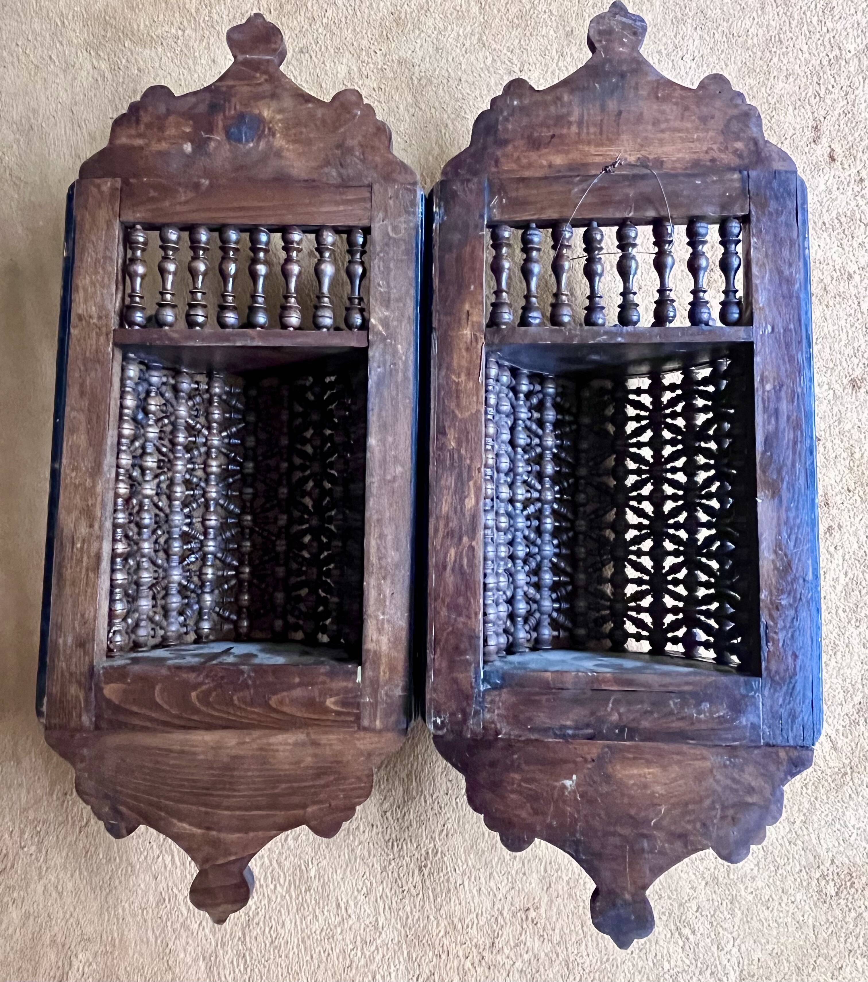 Pair of oriental wall sconces - Moucharabieh - Syria/Lebanon