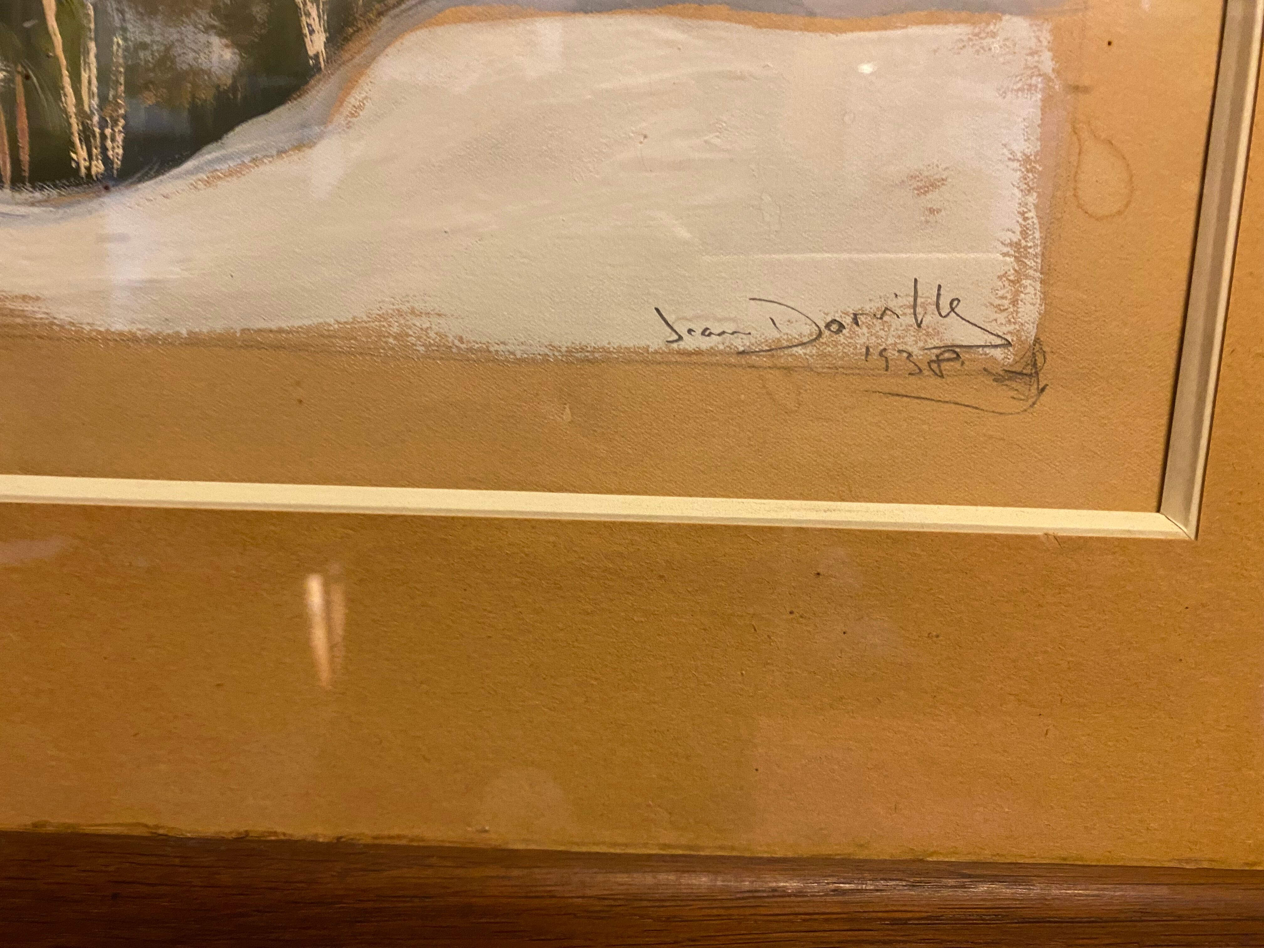 Watercolour by Jean Dorville " landscape in Megève