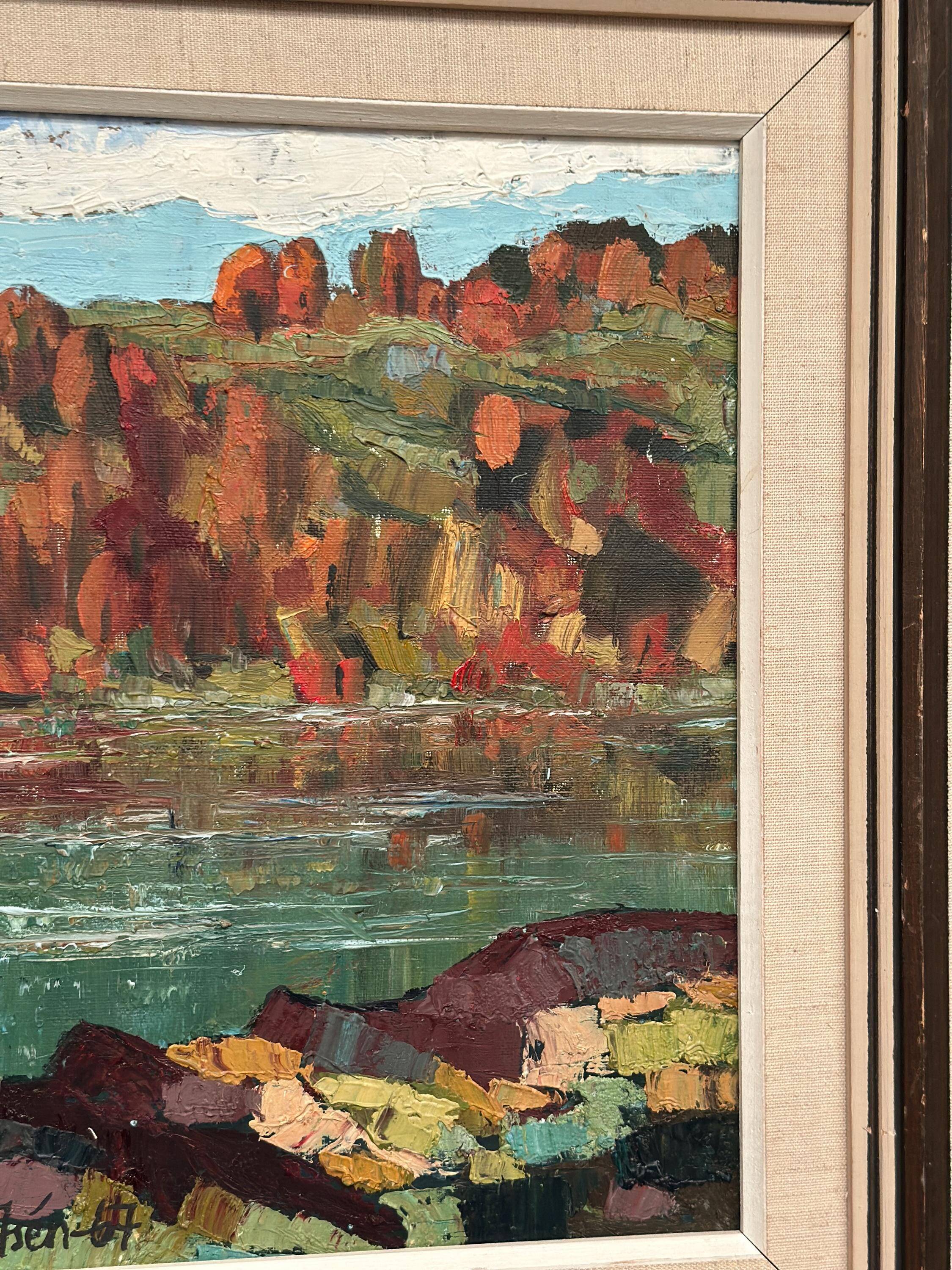 Swedish Oil On Canvas – “River View” By Tage Törngren
