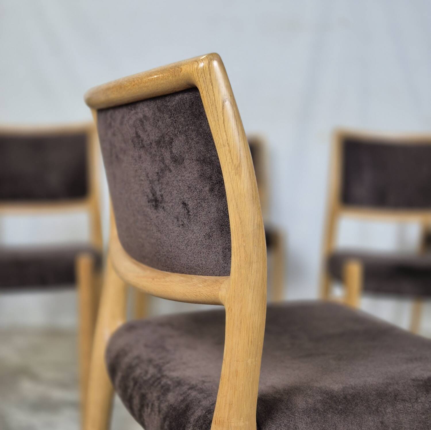 4x Niels Møller model 80 vintage oak dining chair Danish