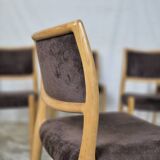 4x Niels Møller model 80 vintage oak dining chair Danish