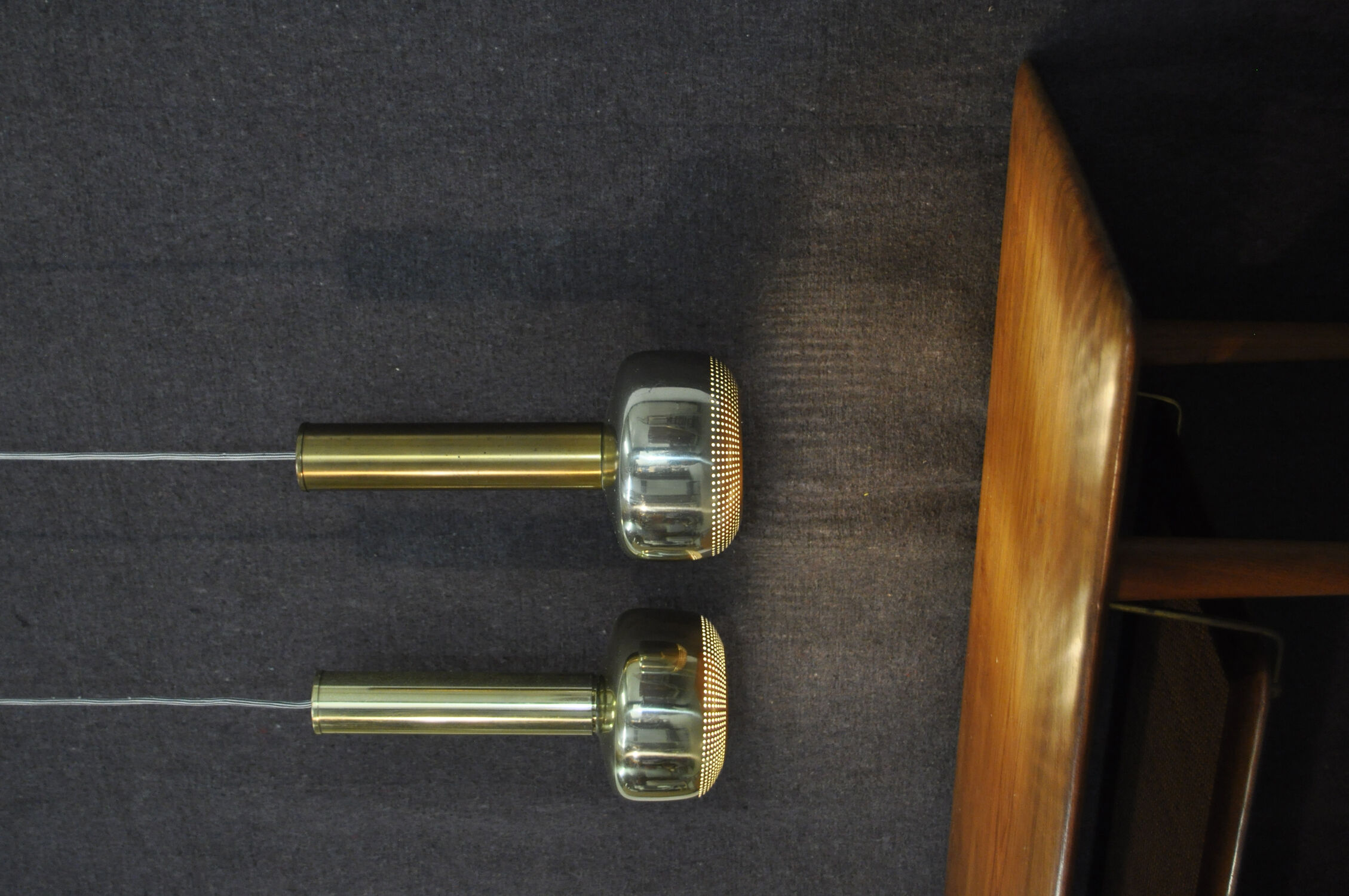 Pair of Guldpendel hanging lamps by Vilhelm Lauritzen for Louis Poulsen, Danish 1960s