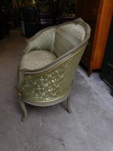LOUIS XV 2-SEATER SOFA GREEN GREY