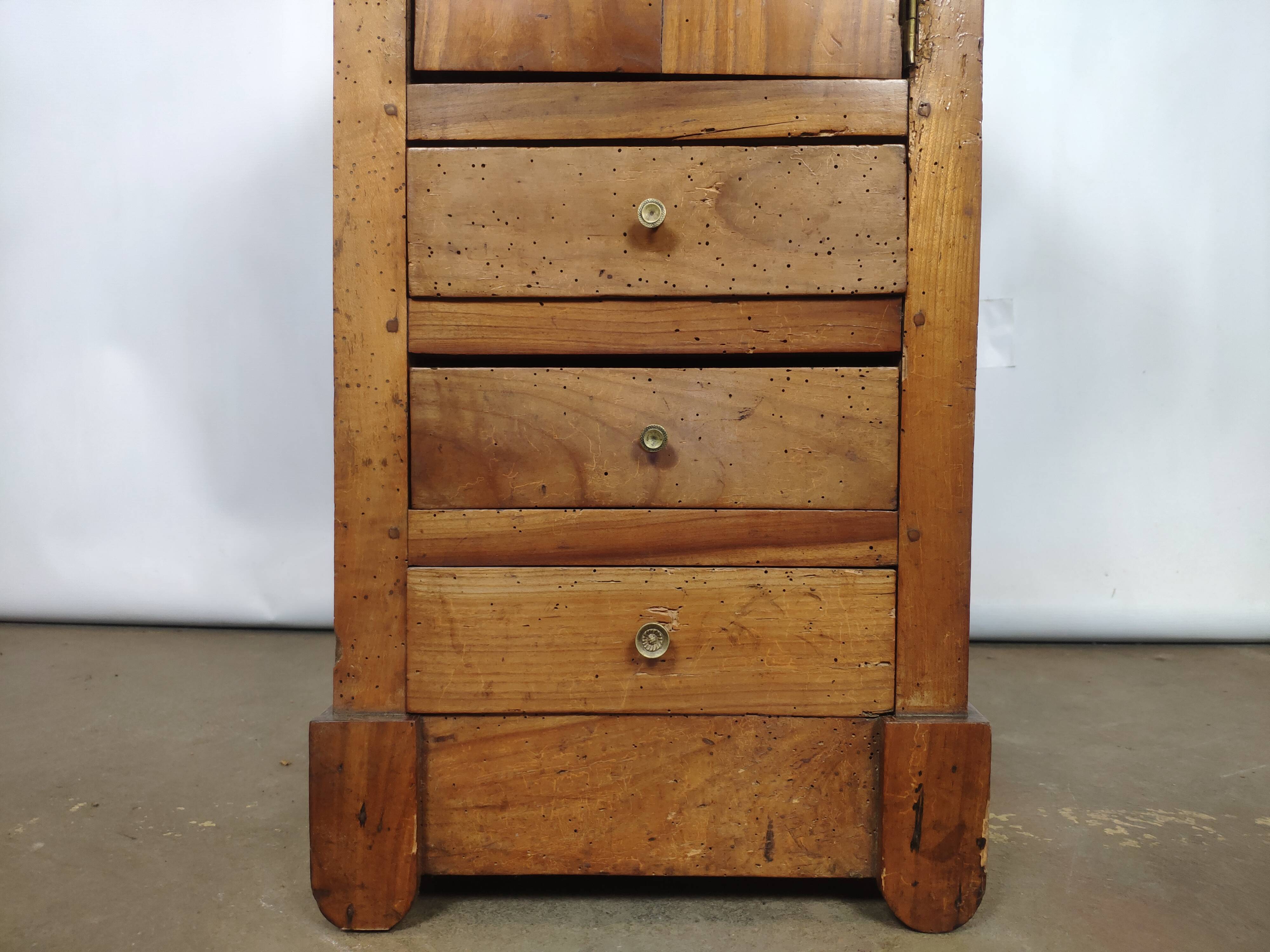 Former bedside Louis Philippe style 3 drawers a door