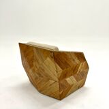 Vintage armchair in solid wood slats