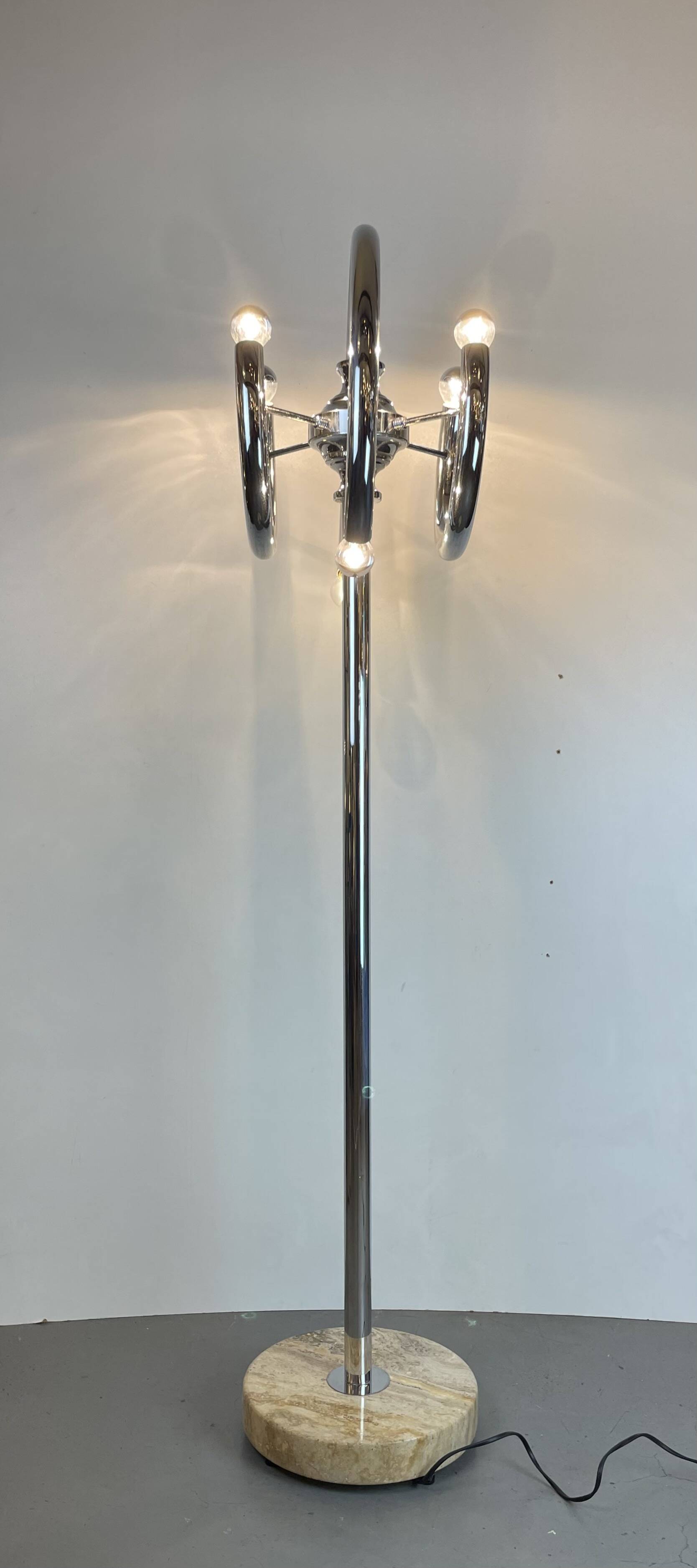 Space-Age Floor Lamp att. to Gaetano Sciolari, Italy, 1970s