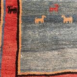 Tapis persan Gabbeh fabriqué à la main au milieu du XXe siècle