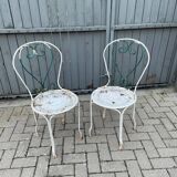 paire de chaises de jardin fer forgé antique