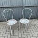 pair of antique wrought iron garden chairs