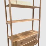 Art deco shelf display case in solid fir 20th century