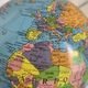 Vintage 1960 terrestrial globe Taride golden metal tripod - 28 cm
