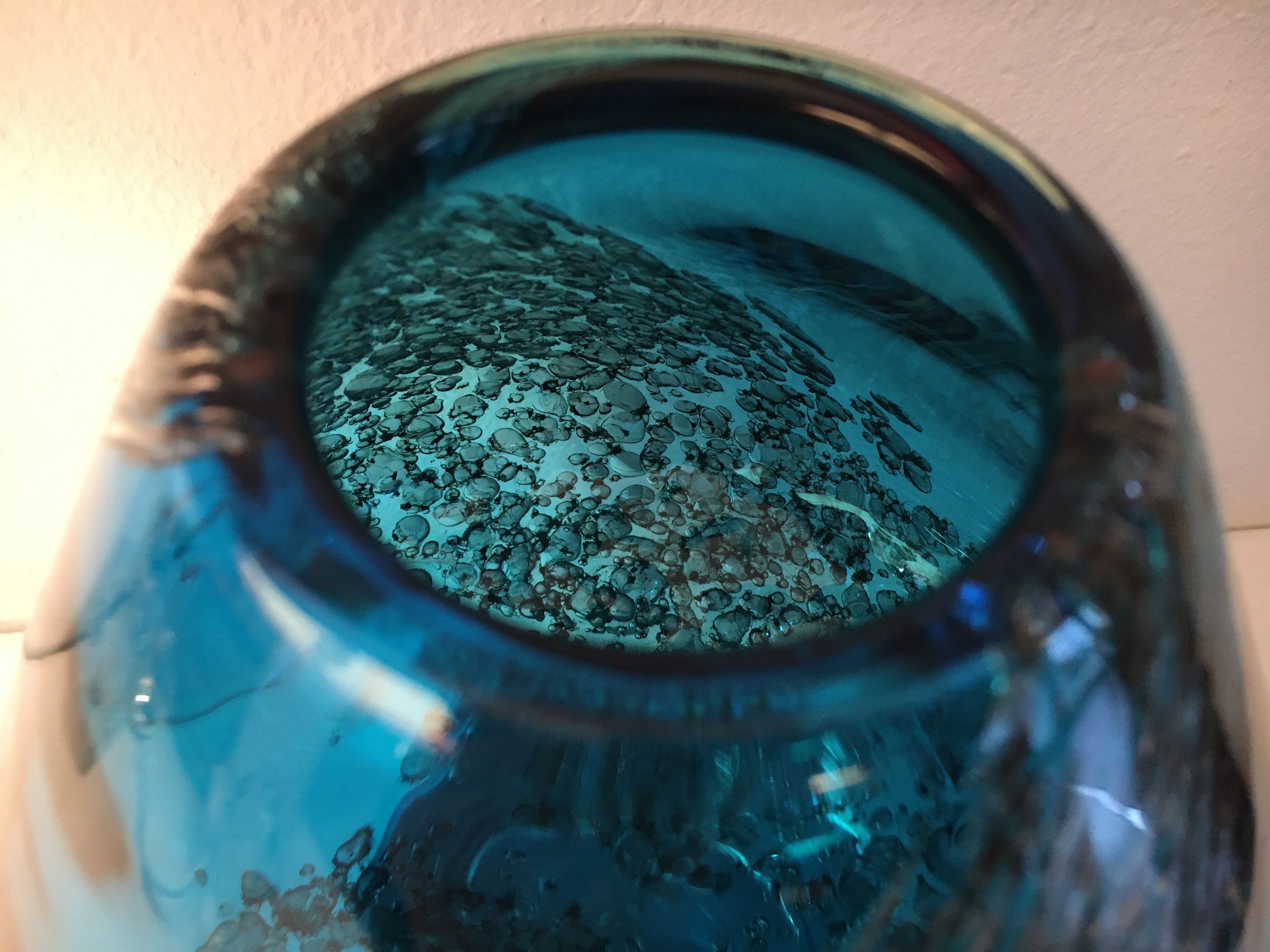 Murano glass vase with bubble inclusions-1960's