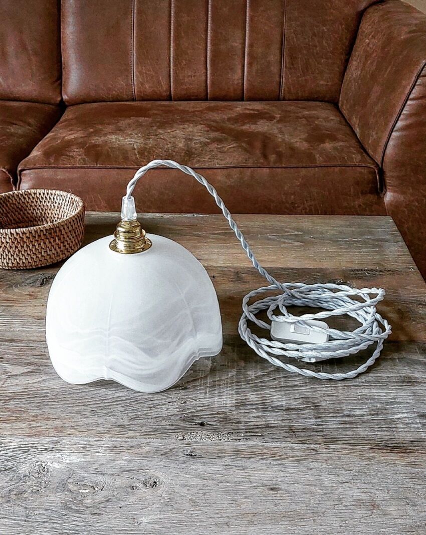 Marbled glass pendant lamp