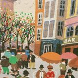 Parisian scene by Patrick Benet-oil on canvas