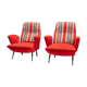 Set of 2 Italian disco chairs in original tapestry 1960s