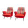 Set of 2 Italian disco chairs in original tapestry 1960s