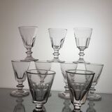 9 19th century Caton / Baccarat style wine glasses