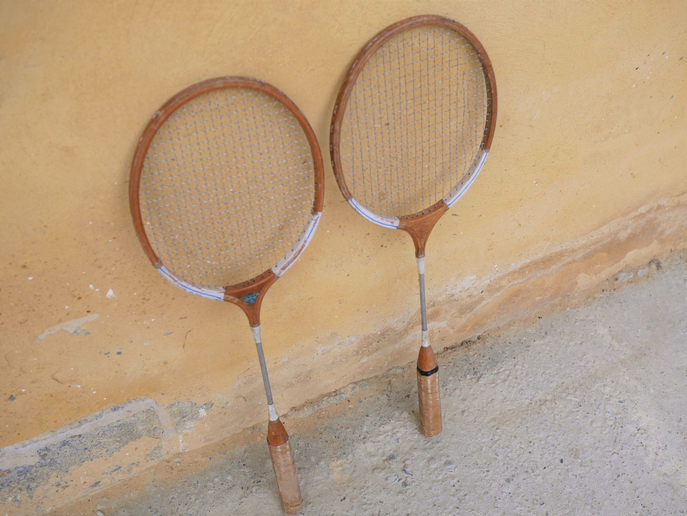 Pair of vintage badminton rackets