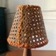 Small wooden and cane lamp