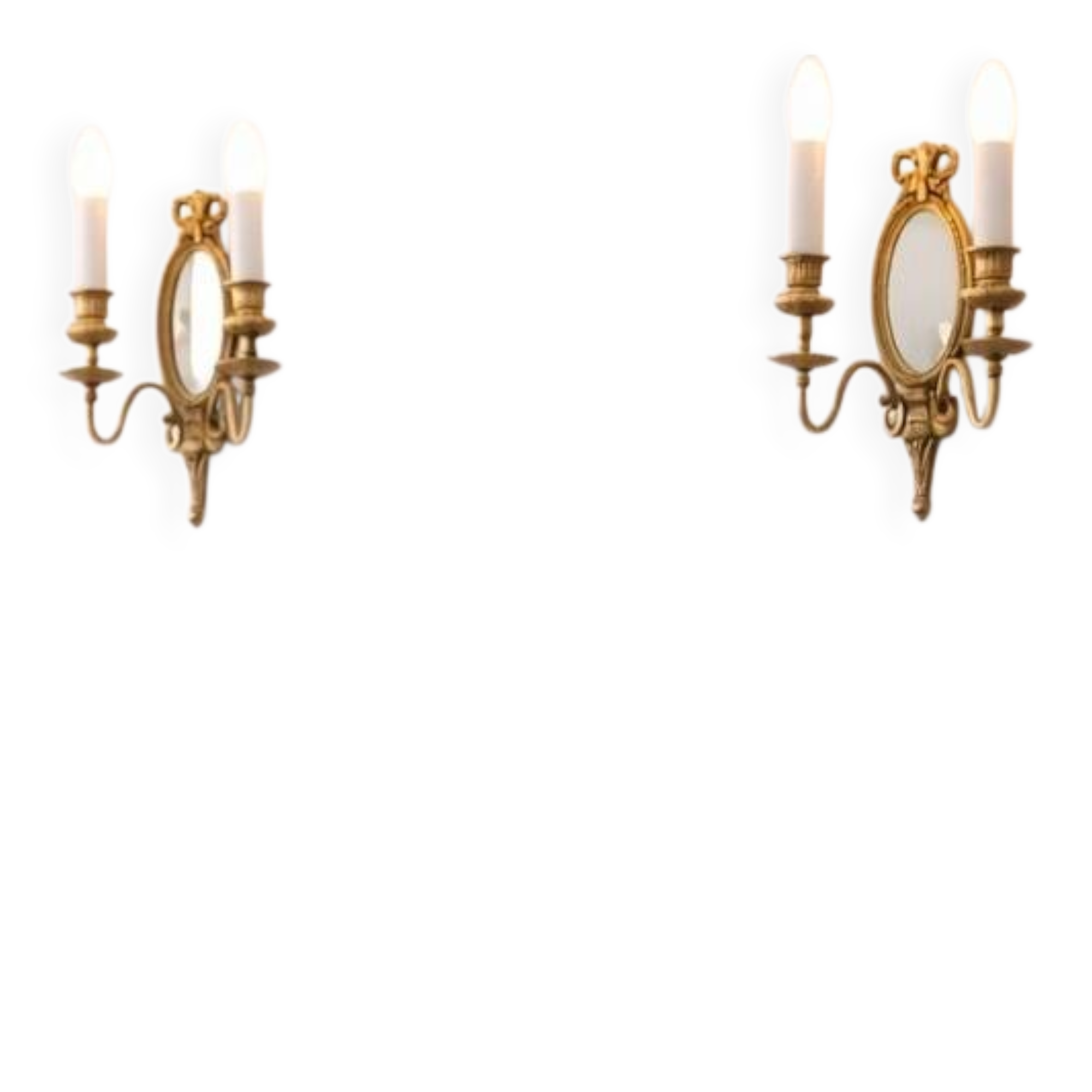 Pair of mirror wall lights in bronze - Maison Lucien Gau, Paris
