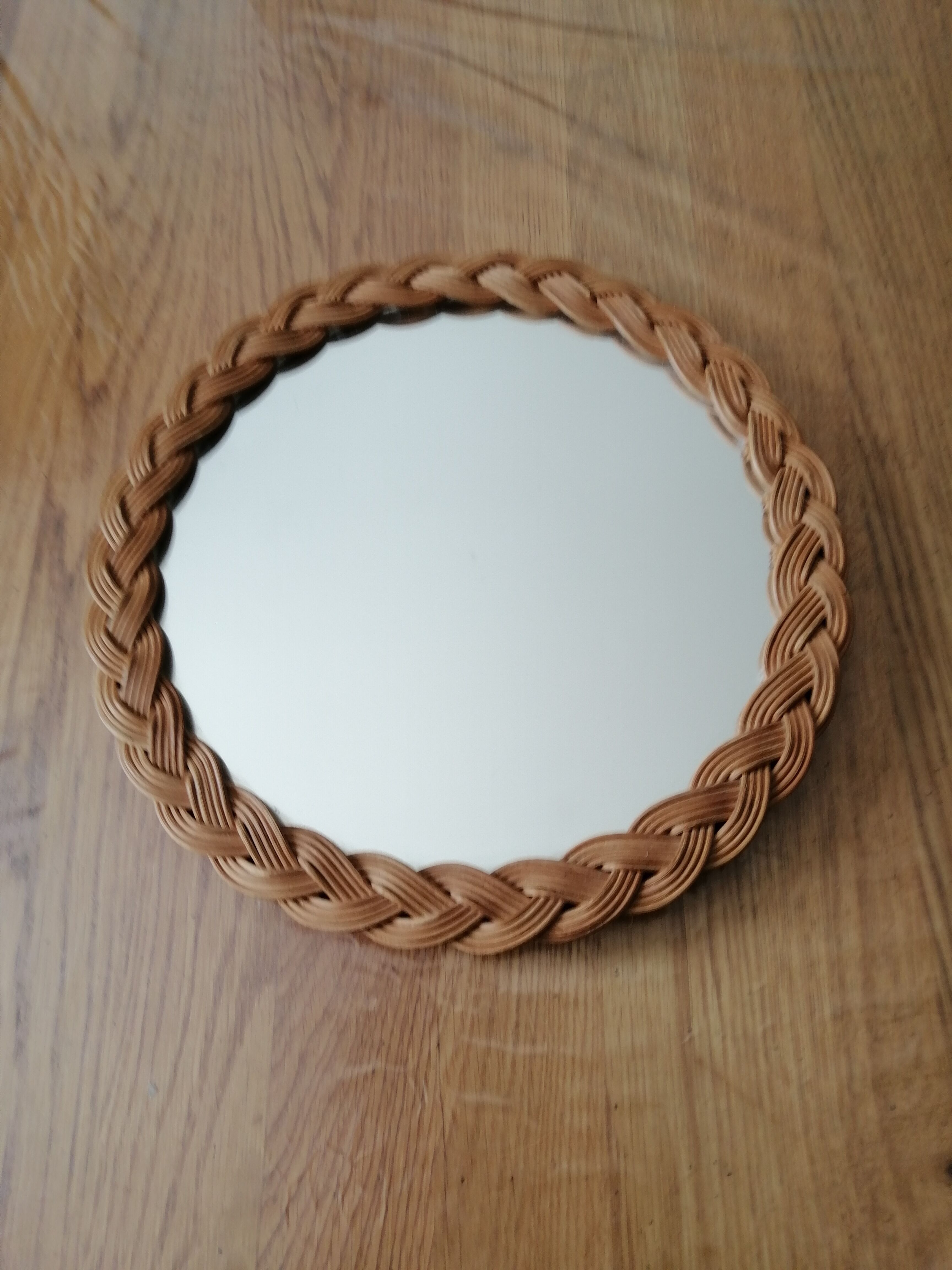 Wicker mirror braid vintage wall