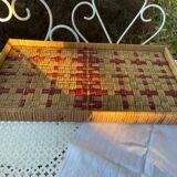 70s rattan tray