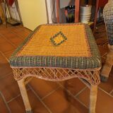 Rattan armchair and coffee table
