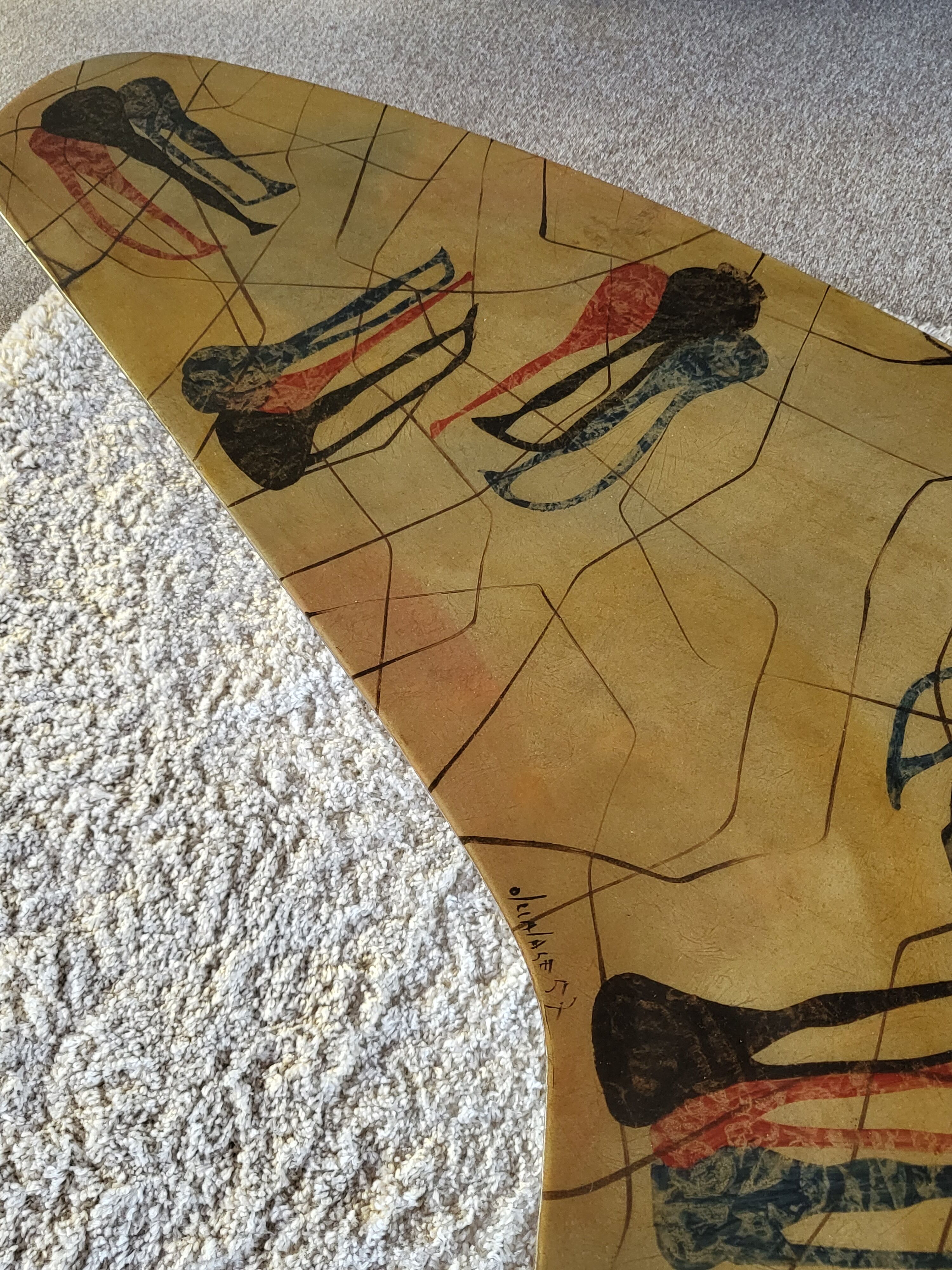 Table d’appoint peinte à la main par Decalage, Italie 1957