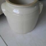 Beige glazed stoneware pot