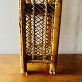 Vintage rattan and wicker shelf