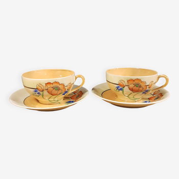 Duo of Japanese tea cups