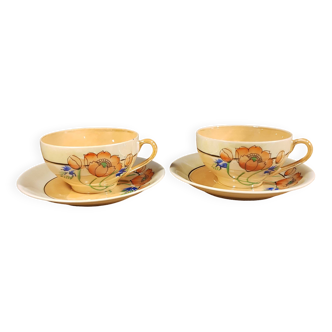 Duo of Japanese tea cups