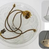 Art Deco hanging bowl in glass paste with floral pattern