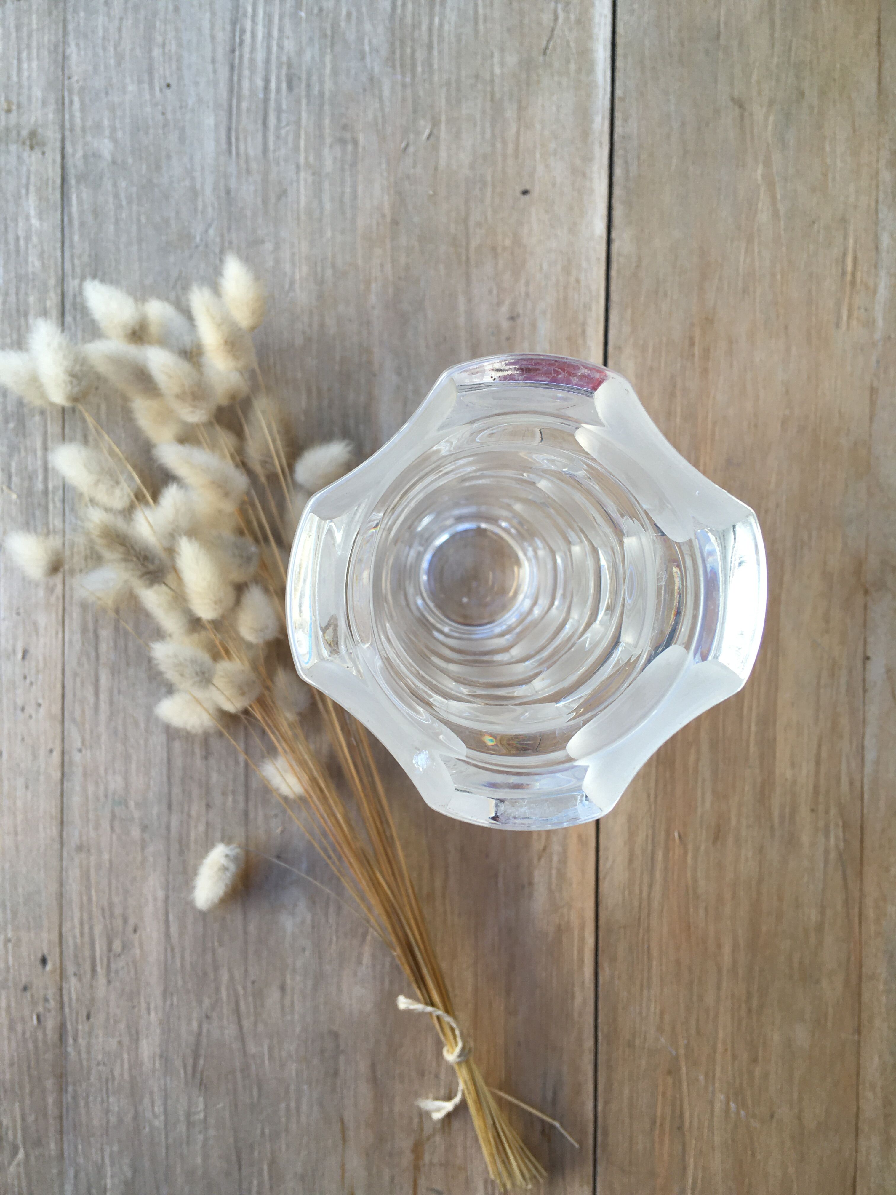 Vintage Cristal d'Arques vase in frosted glass