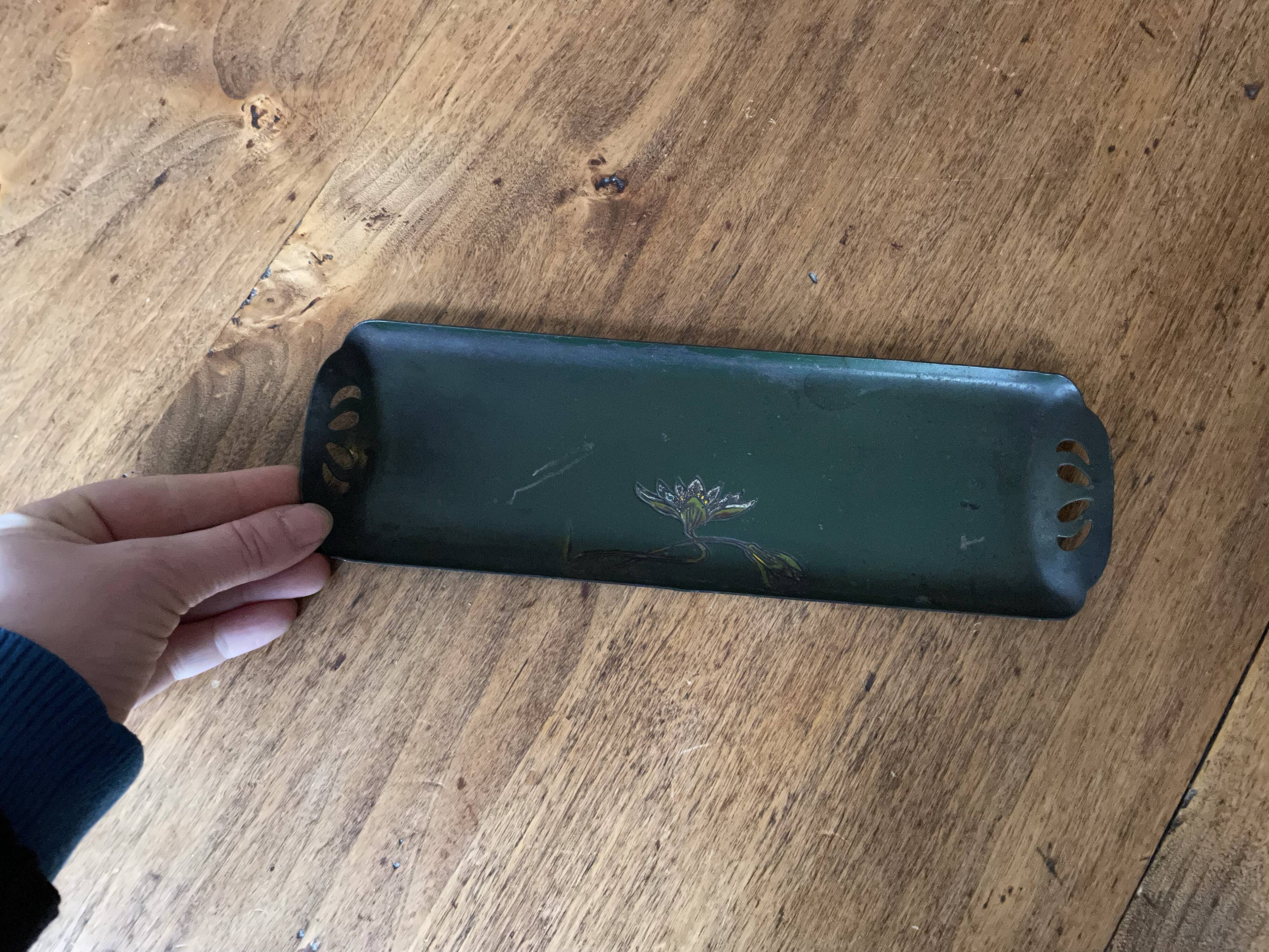 Vintage metal pen holder