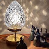 Table lamp in worked glass