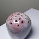 Glazed terracotta flower holder signed PB 86, vintage 1980s.