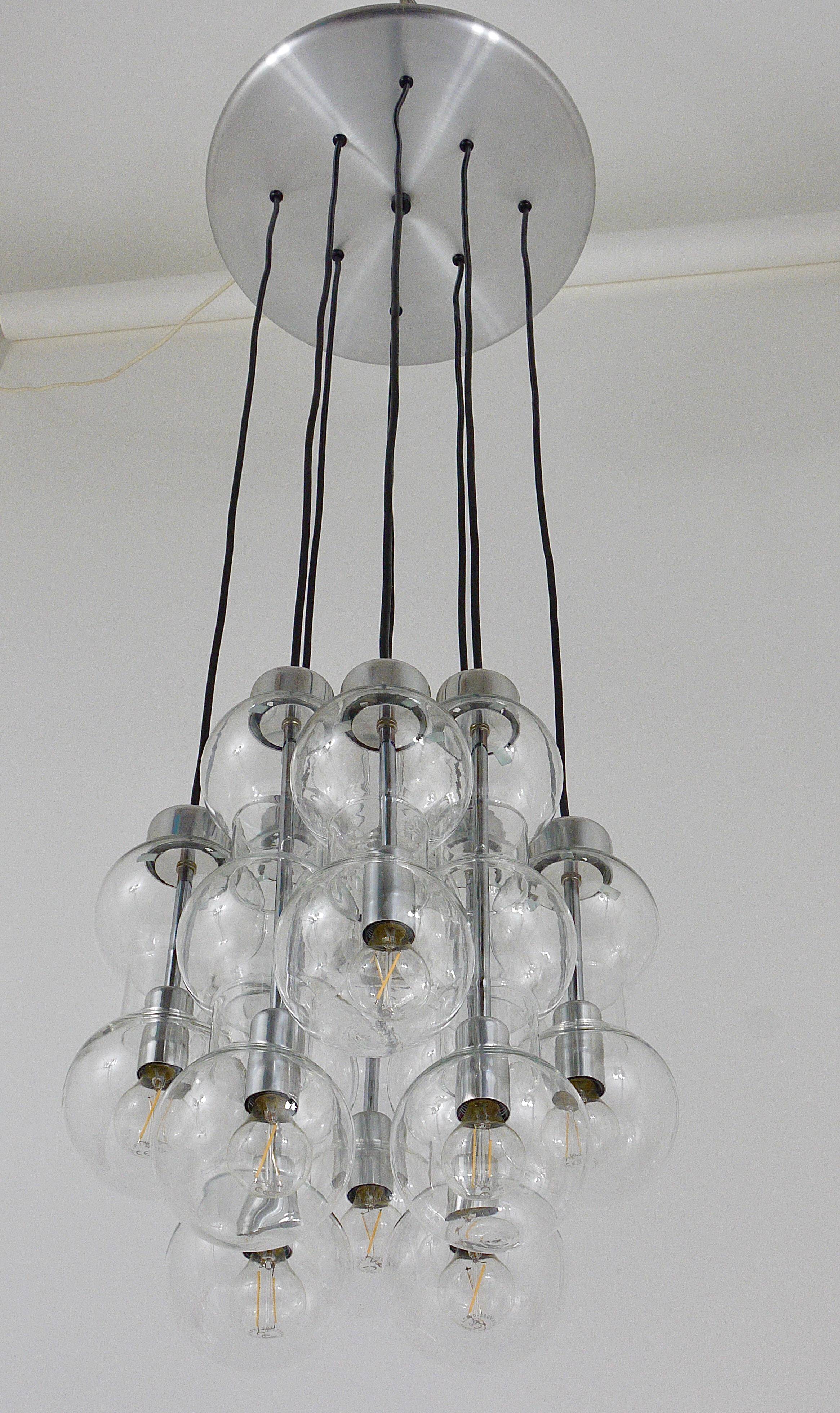 Impressive cascading hourglass chandelier Doria, Space Age, Germany, 1960s.