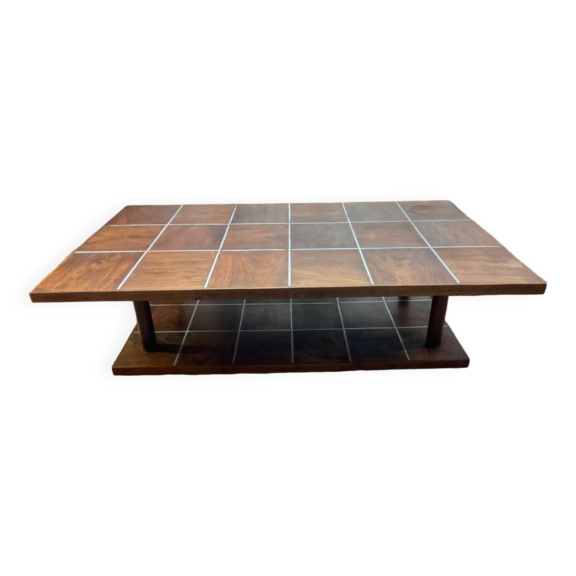Scandinavian coffee table from the 50s in teak and aluminum