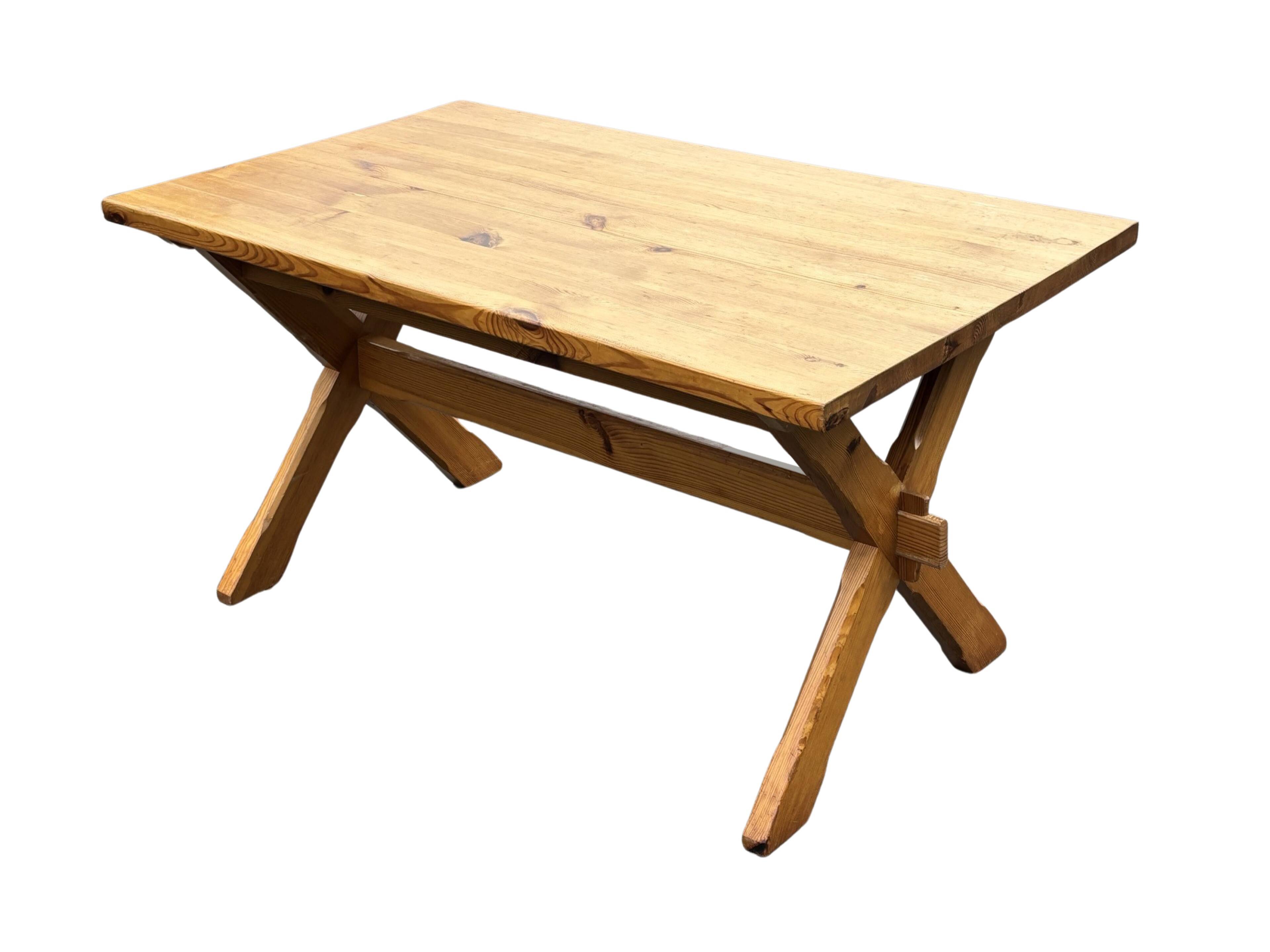 Vintage dining table pinewood 1960 minimalist dining table
