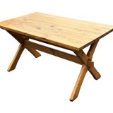 Vintage dining table pinewood 1960 minimalist dining table