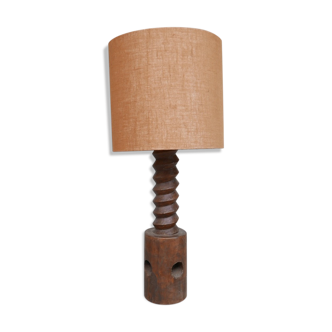 Wooden oak mid-century rustic floor lamp