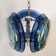 1970s gorgeous blue and green chandelier by veca. made in italy