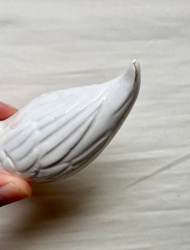 11 cm duck in vintage white earthenware