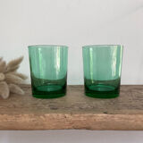 5 vintage emerald green glasses